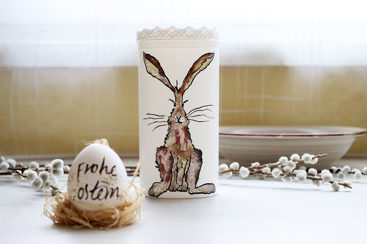 Upcycling Creme Tiegel Ostern
