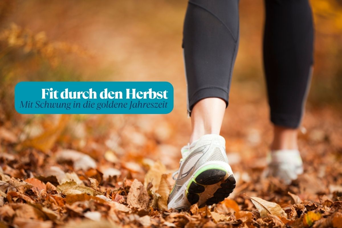 Frau macht Sport im Herbst